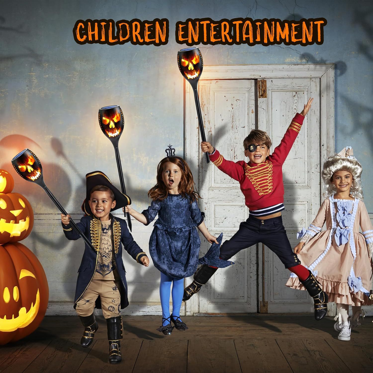 Halloween Ghost Face Solar Flame Torch Light SFM140picture3