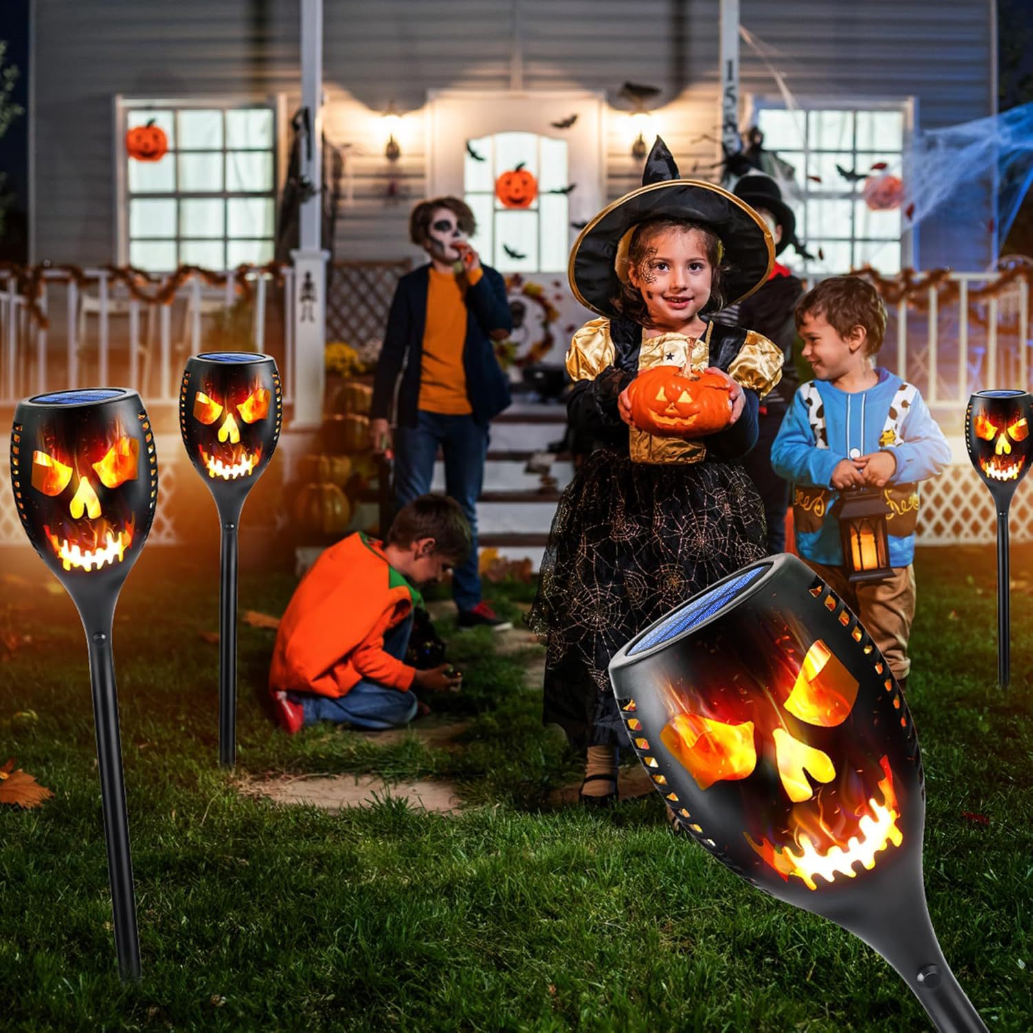 Halloween Ghost Face Solar Flame Torch Light SFM140picture4