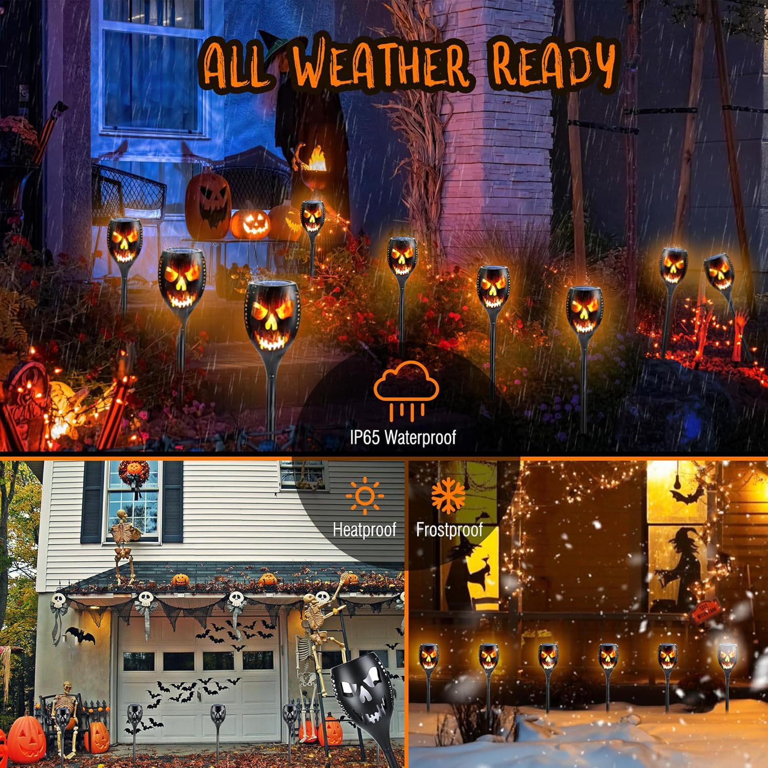 Halloween Ghost Face Solar Flame Torch Light SFM140picture6
