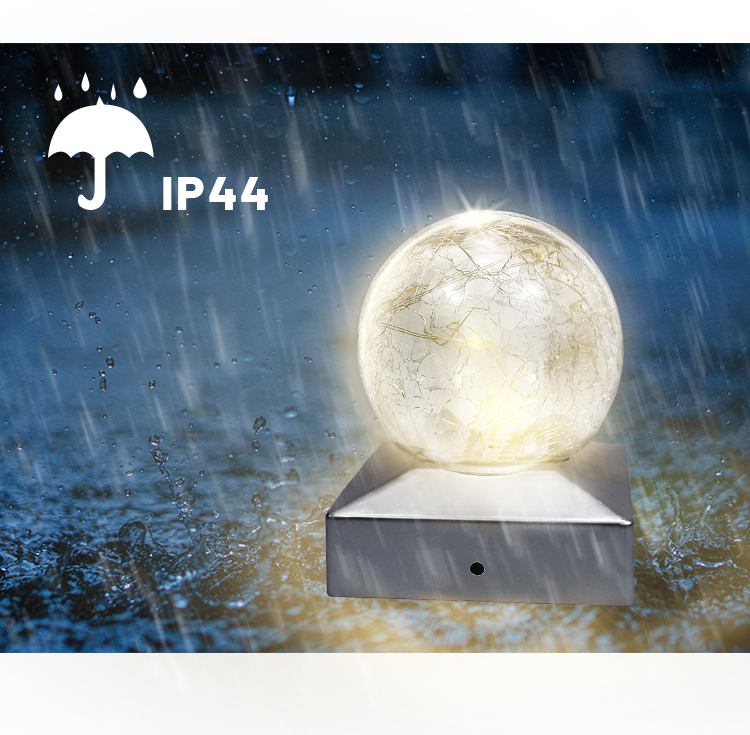 Solar Crackle Glass Ball Fence Lights PLR1380picture3