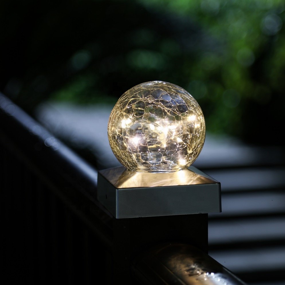 Solar Crackle Glass Ball Fence Lights PLR1380picture5