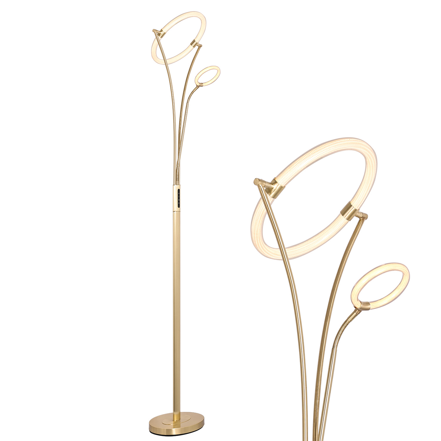 Metal Natural Light Dimmer Gold 360° LED Standing Floor Light FRL830