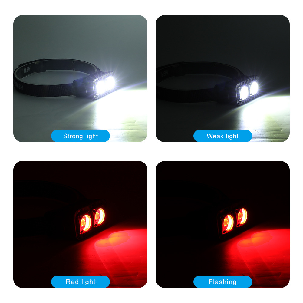 OEM/ODM Outdoor Headlamp for Fishing Camping Mining Long-Enduring ABS Body COB LED Lithium Ion Battery Factory Customizable IP65