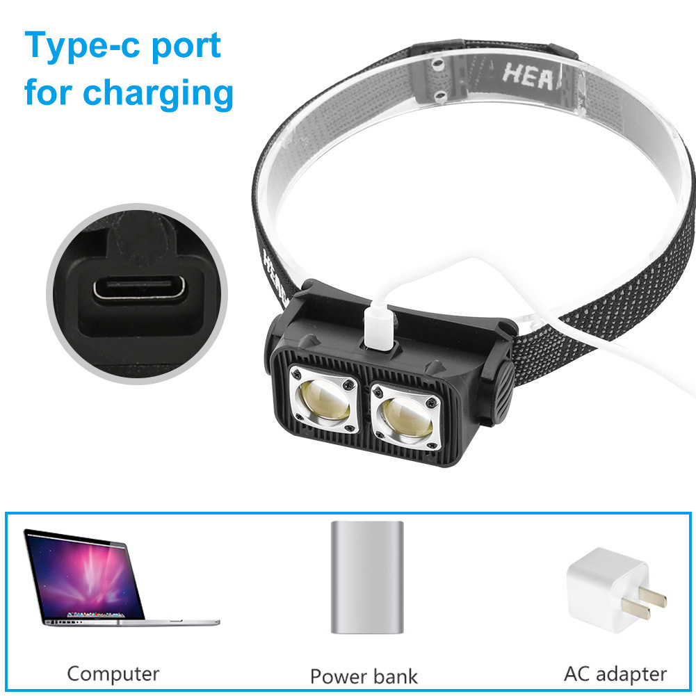 OEM/ODM Outdoor Headlamp for Fishing Camping Mining Long-Enduring ABS Body COB LED Lithium Ion Battery Factory Customizable IP65