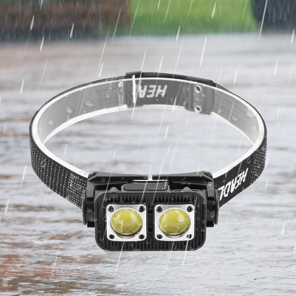 OEM/ODM Outdoor Headlamp for Fishing Camping Mining Long-Enduring ABS Body COB LED Lithium Ion Battery Factory Customizable IP65