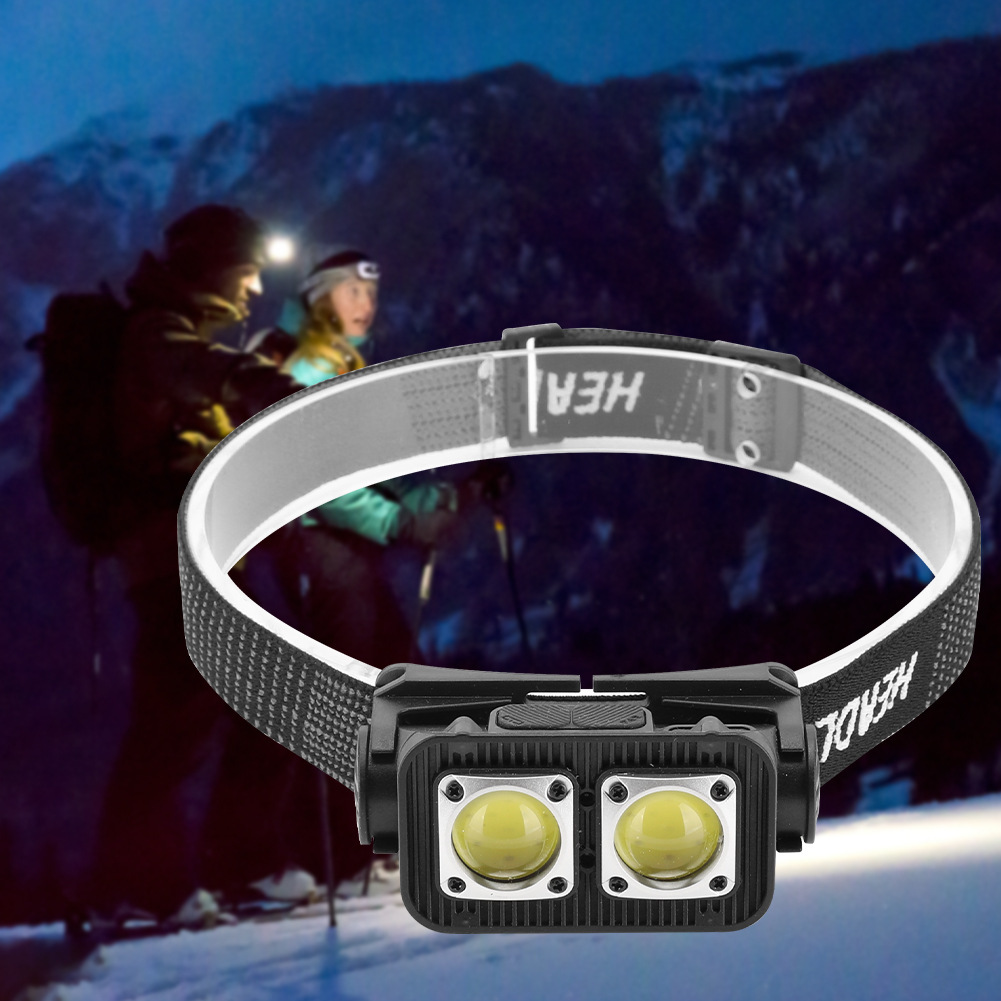 OEM/ODM Outdoor Headlamp for Fishing Camping Mining Long-Enduring ABS Body COB LED Lithium Ion Battery Factory Customizable IP65