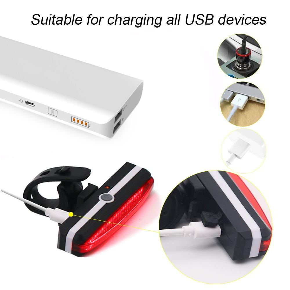 6 Modes Usb Rechargeable LED Safety Warning Bicycle Rear Light for Bike BKE5000picture4