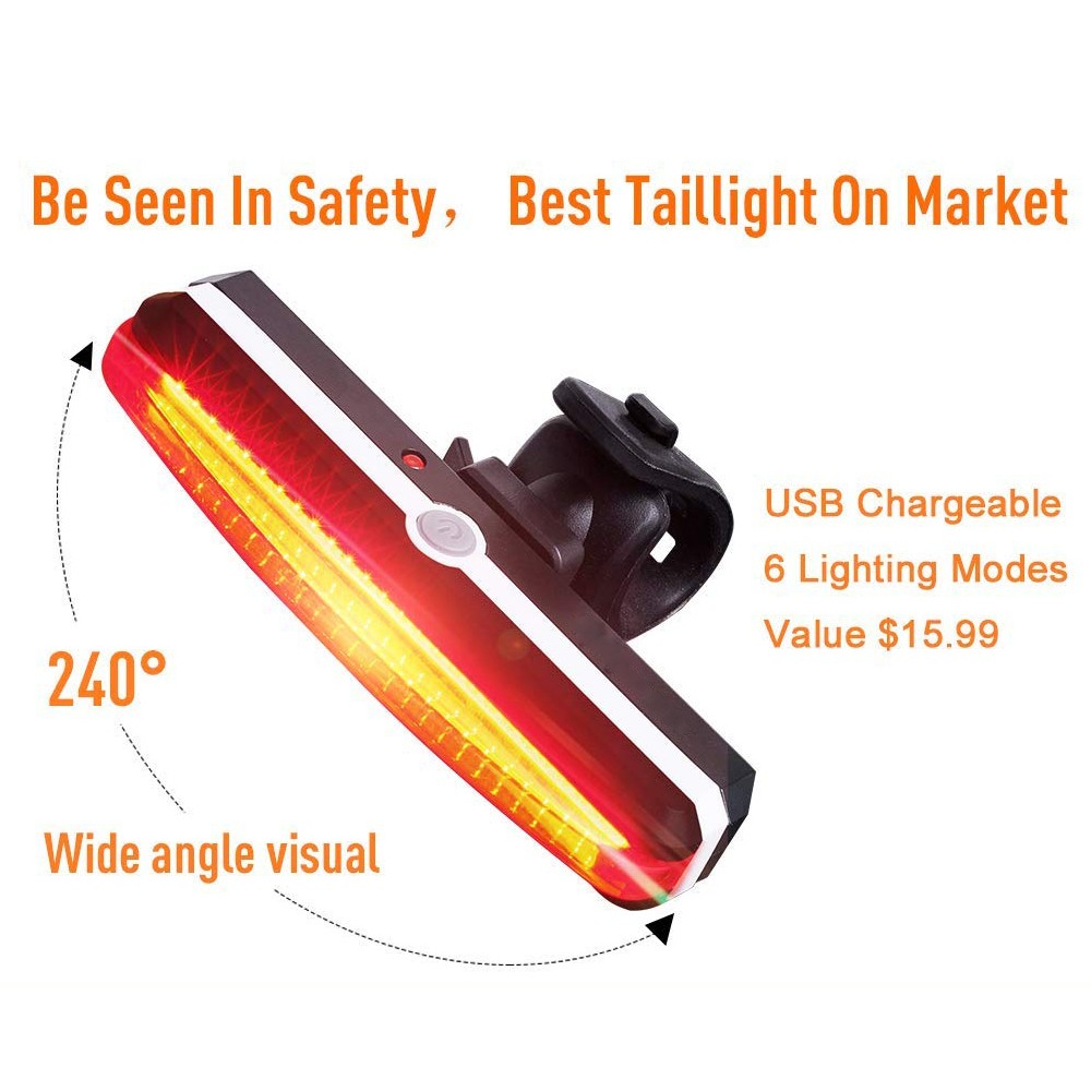 6 Modes Usb Rechargeable LED Safety Warning Bicycle Rear Light for Bike BKE5000picture5