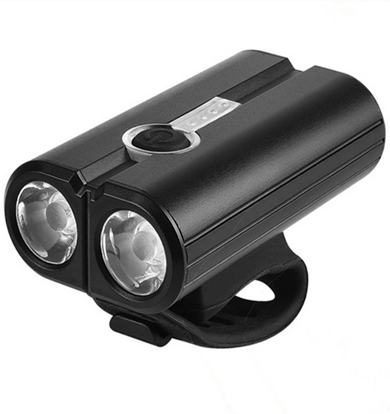 Twin Lens LED USB Rechargeable Bike Headlight Set Powerful Bicycle Front Headlight and Free Back Taillight 6 Modes Front Light