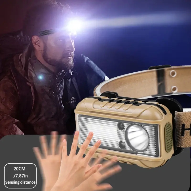 Lighting LED Rechargeable Headlamp High Lumen Bright Head Lamp White Red Light Waterproof Forehead Flashlight
