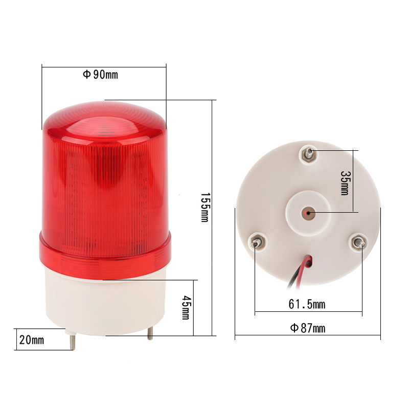 12V/24V/220V LED Red Green Yellow Revolving Warning Light LWL250picture4