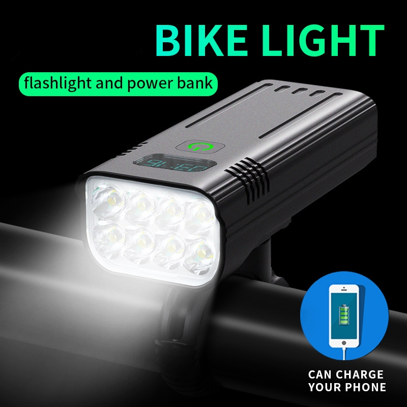 Night Riding Digital Power Display USB Rechargeable Aluminum LED Bike Light BKE5600picture2