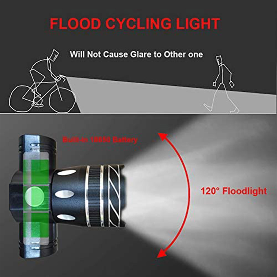 USB Rechargeable Aluminum Built-In Battery Waterproof LED Bike Light BKE5700picture6