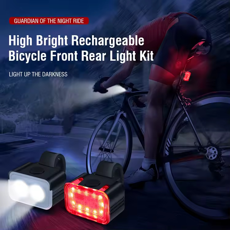 USB Rechargeable Aluminium Bike Front Tail Lights BKE6000picture4