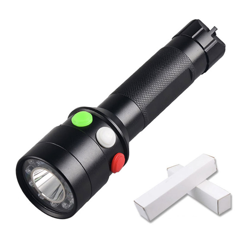 Emergency Tri-Colour Railway Magnet Rechargeable LED Torch Tactical Flashlight FSH1400