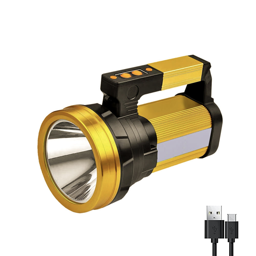 12000mah Wide Beam Aluminum Rechargeable LED Flashlight Searchlight FSH1540