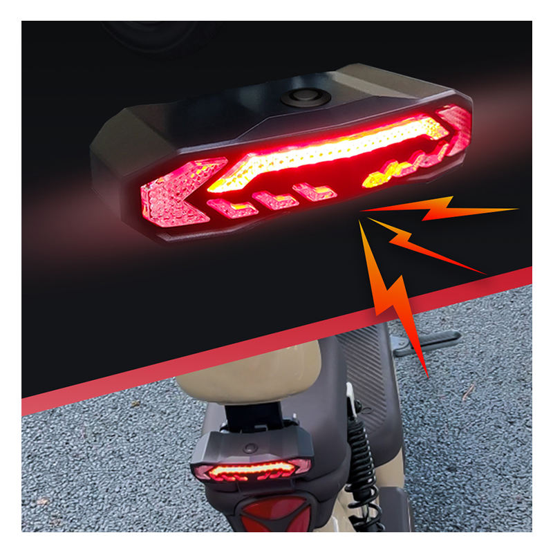 Brake Sensing Horn Cornering Lamp Burglar Alarm USB Rechargeable LED Bike Light BKE6100picture2