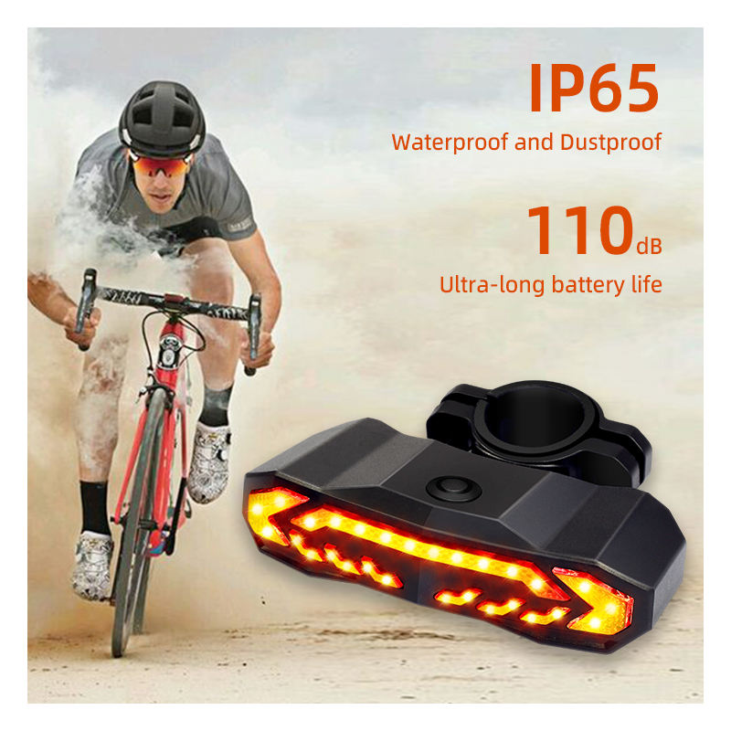 Brake Sensing Horn Cornering Lamp Burglar Alarm USB Rechargeable LED Bike Light BKE6100picture4