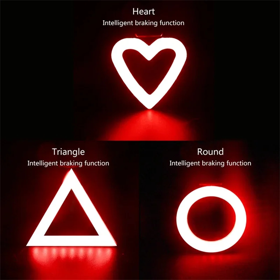 Portable Heart-Shaped Rotundity USB Rechargeable Taillights BKE6600picture4
