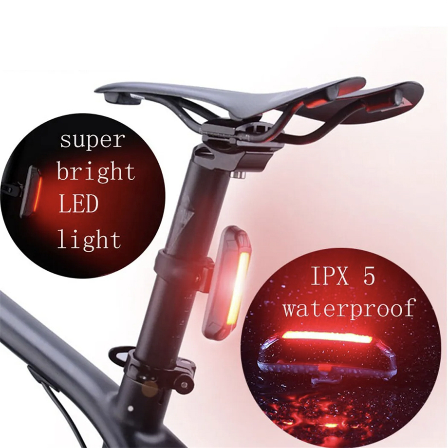 Night Riding Tri Color Warning Light USB Rechargeable Waterproof LED Bike Light BKE6800picture2