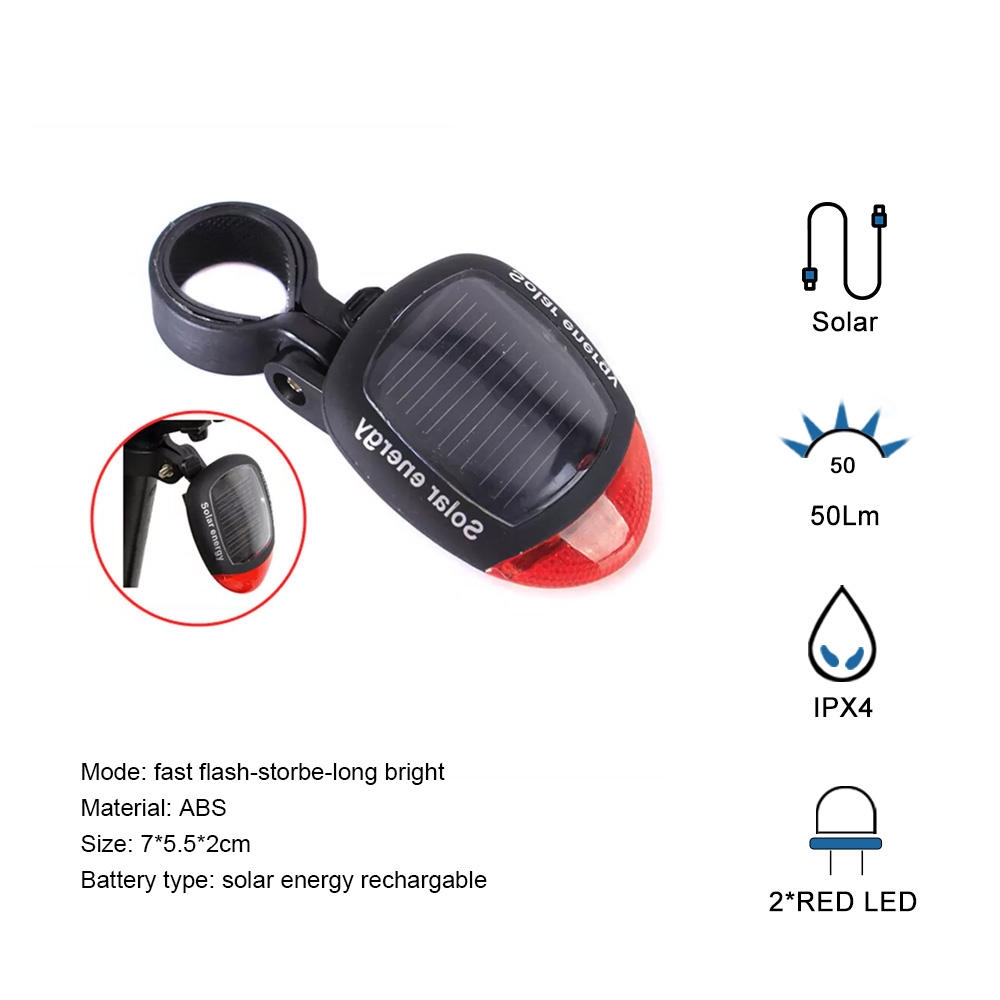 Solar Road Safety Warning Night Riding Mountain Bike Taillight BKE7300picture2