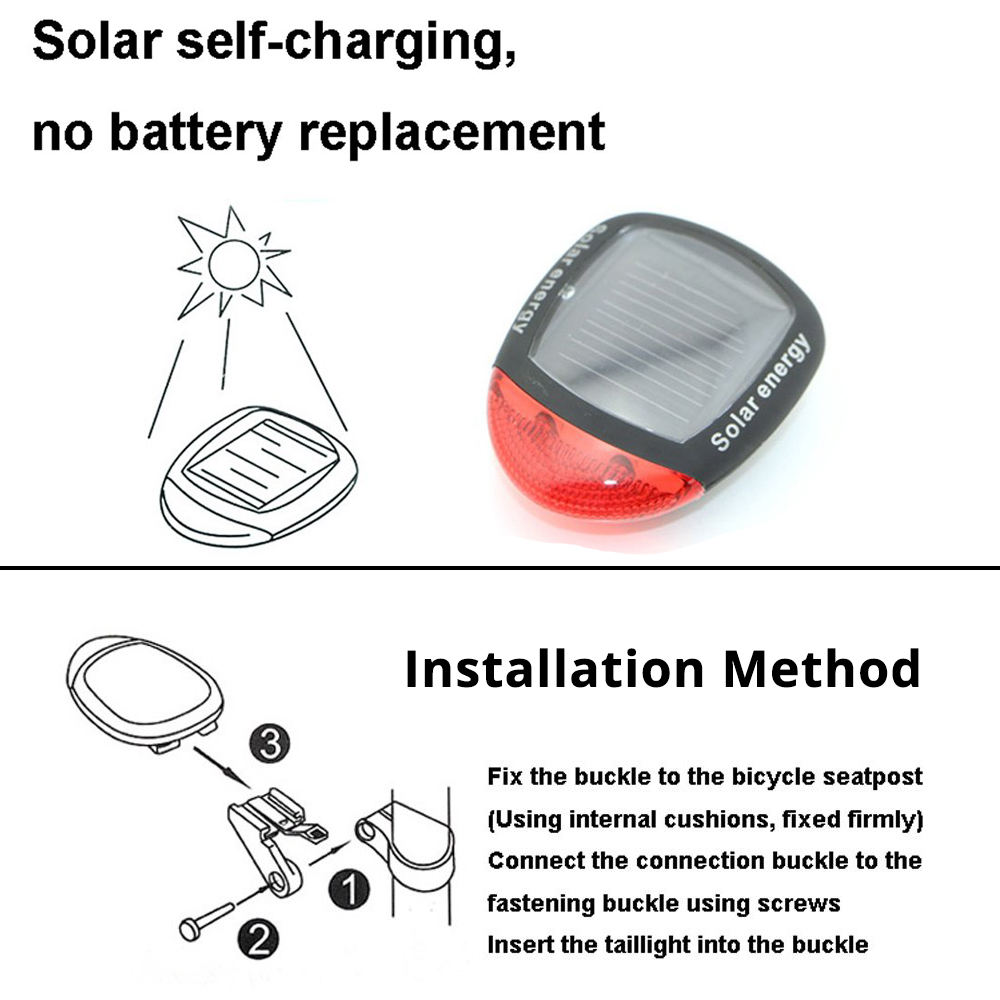 Solar Road Safety Warning Night Riding Mountain Bike Taillight BKE7300picture5