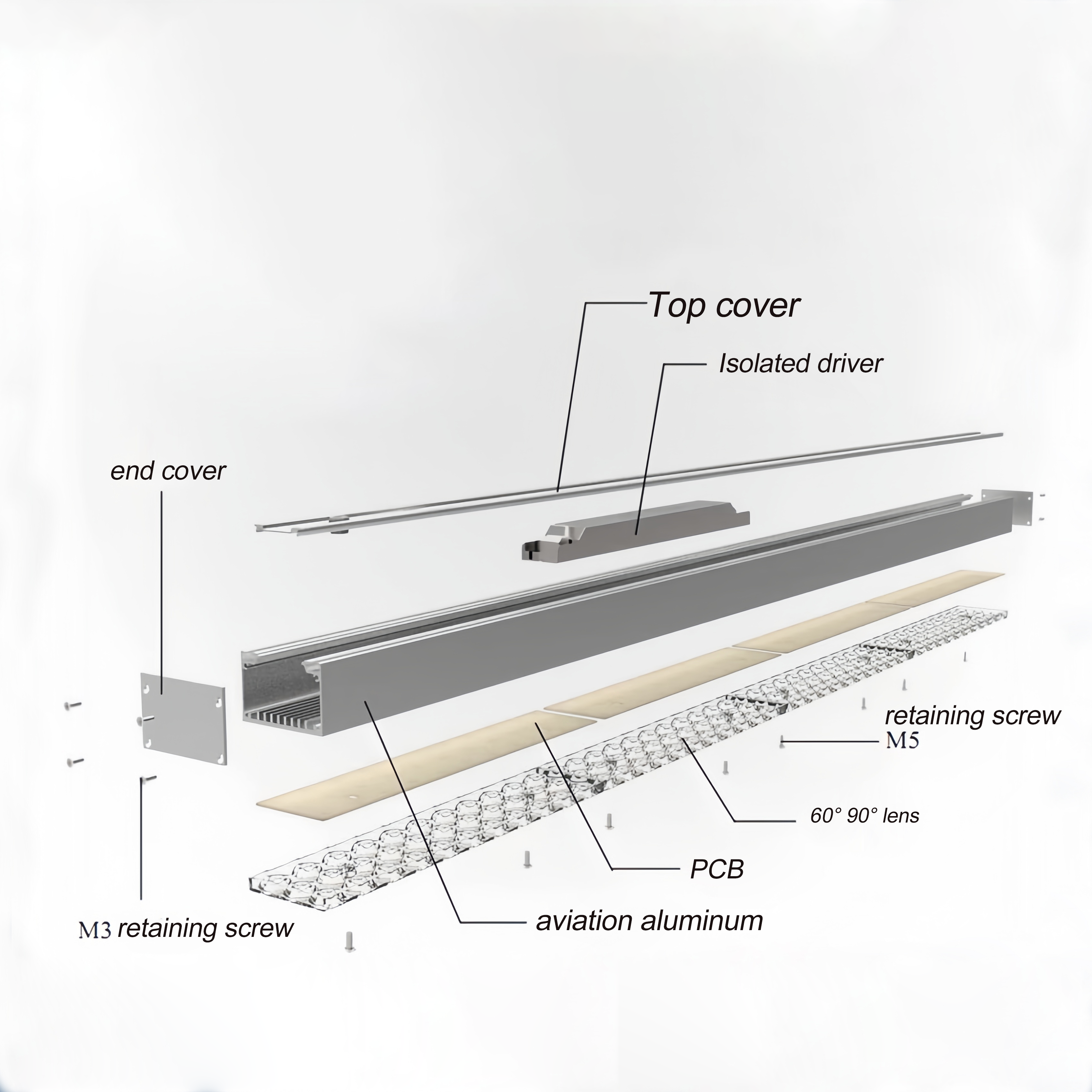 60W/50W Modern Design Supermarket Lighting Fixture Linear Track Light for Commercial Use Mall Shop LED Light 1200mm Aluminum