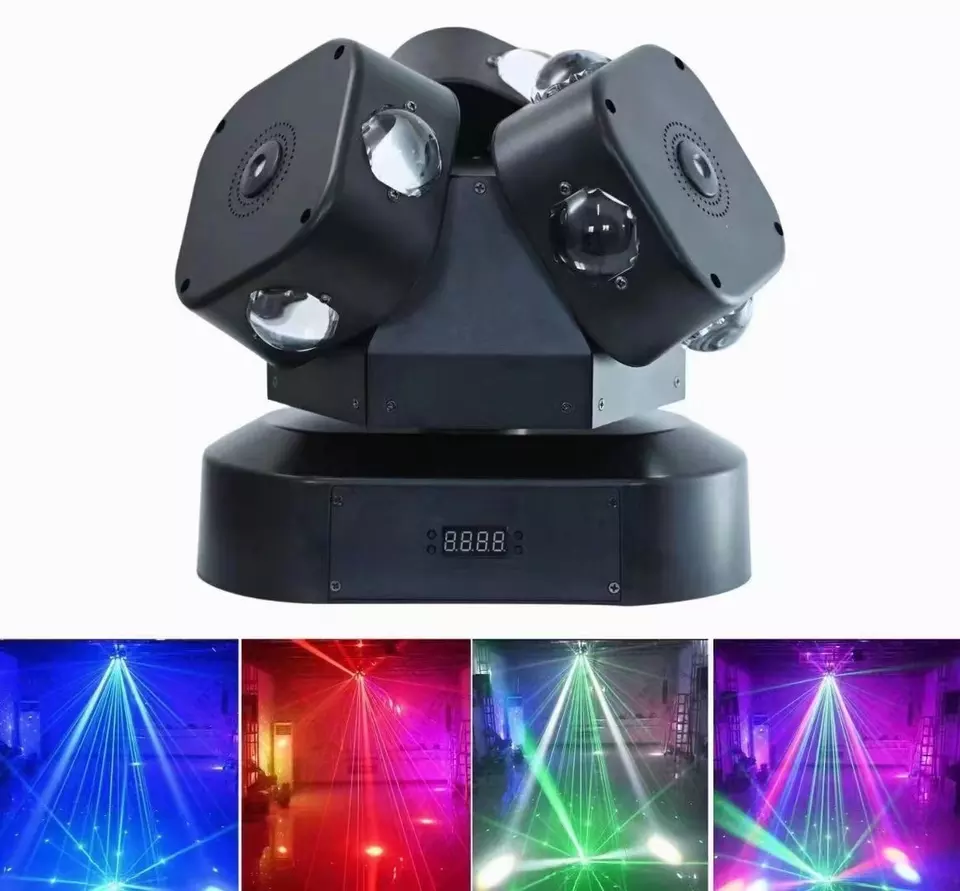 Baisun New Dj Lights  RGBW 4in1 12pcs*10w LED Beam Moving Head Light 3 Head Stage Light for Bar Ktv