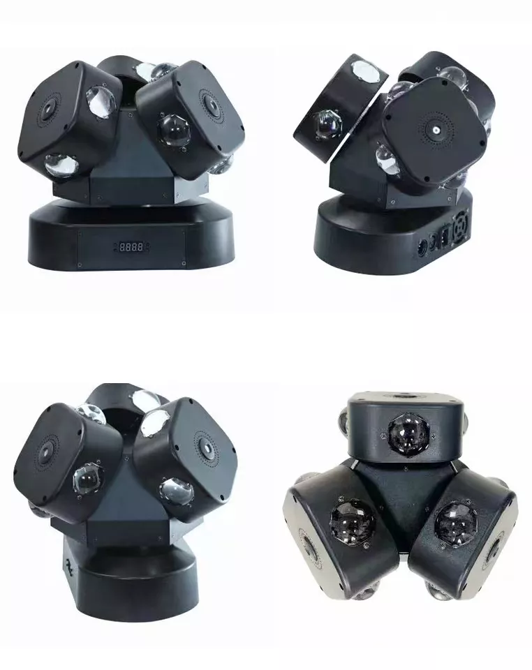 Baisun New Dj Lights  RGBW 4in1 12pcs*10w LED Beam Moving Head Light 3 Head Stage Light for Bar Ktv
