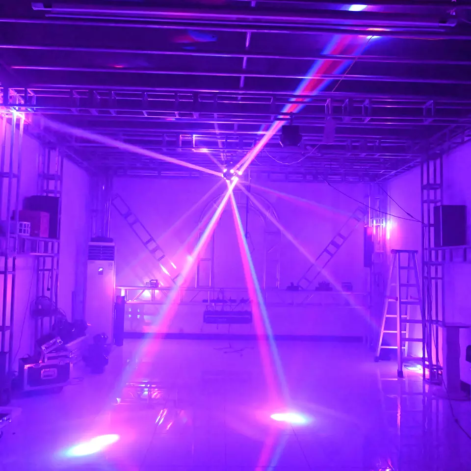 Baisun New Dj Lights  RGBW 4in1 12pcs*10w LED Beam Moving Head Light 3 Head Stage Light for Bar Ktv