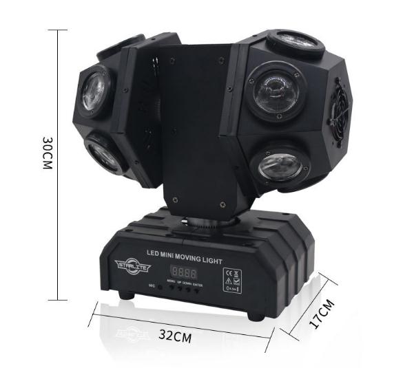 Baisun Fashion 12pcs Mini Double Arm Shaking Head Lamp Beam Light for DJ Stage Effect Atmosphere