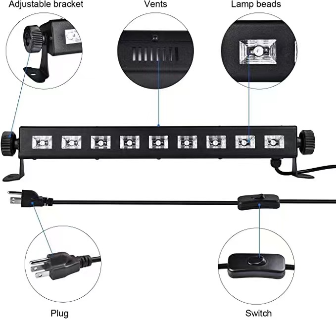 Baisun Wholesale LED UV Black Light  Disco DJ Stage Light for Party Birthday Wedding Stage
