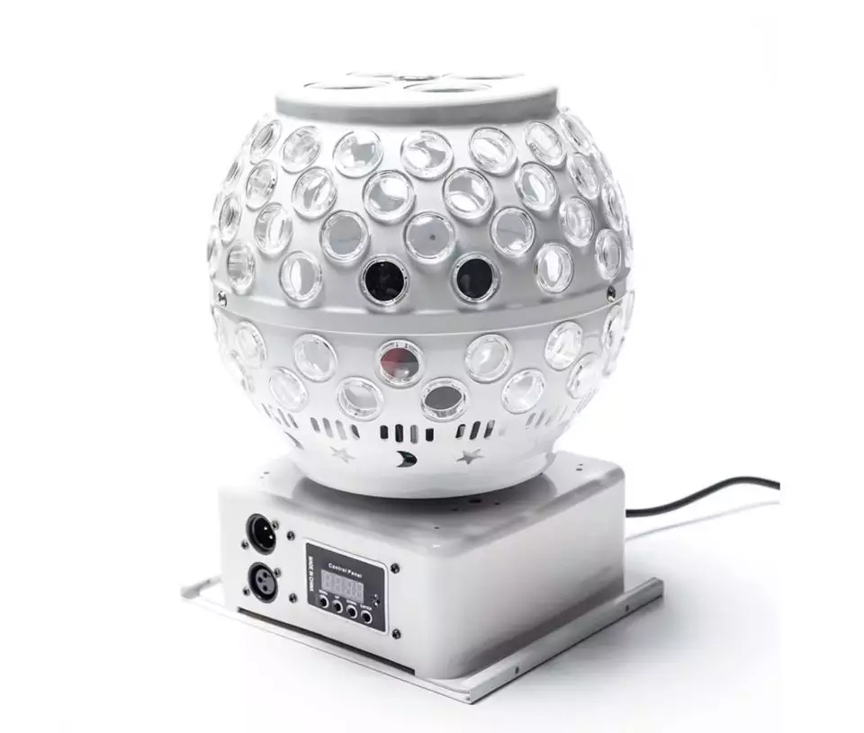 New Double-layer Lantern Magic Ball Lamp Led Colorful Rotating Laser Pattern Lamp Voice Co<i></i>ntrolled Stage Light Light