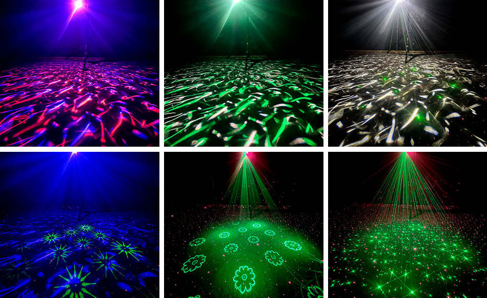 Baisun New LED Kaleidoscope Dotting Pattern Water Three in One Beam Effect Red Green Laser