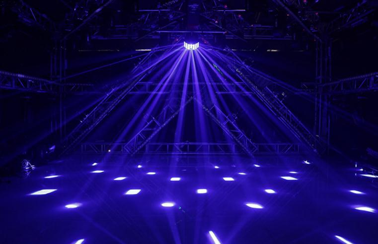Best Selling New Three-layer butterfly Led Flash Colorful Atmosphere Rotating Laser Voice Co<i></i>ntrolled Laser Light Stage Lighting