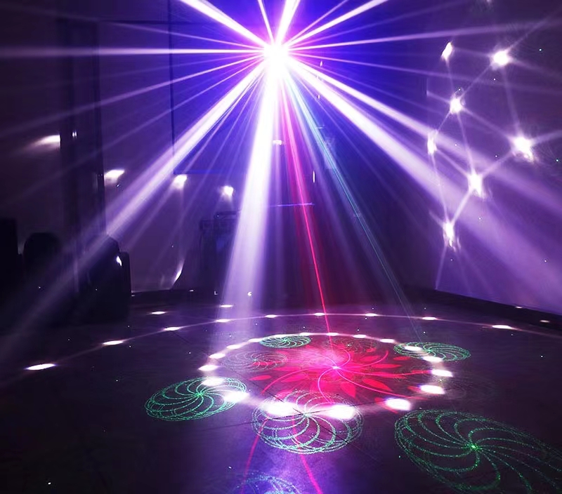 Baisun New  Kaleidoscope 4 in 1RGB Plastic Effective Laser Strobe Light with Remote Co<i></i>ntrol  for Stage bar Ktv