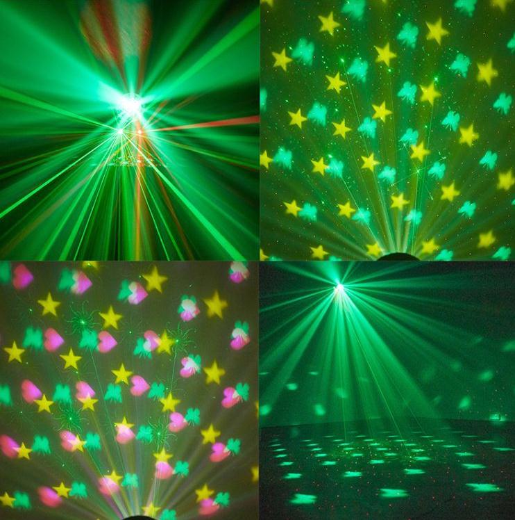 Baisun New  Point Shapes, Patterns, Water Lines, Auroras, Circles RG  2 in 1 Laser Light with Remote Co<i></i>ntrol Stage bar Light