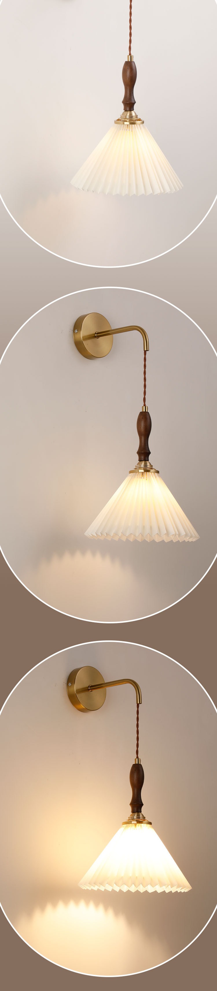 Retro Nordic Pleated Lampshade Mini Pendant Light for Dining Room, Bedroom, Bedside, and Study Reading