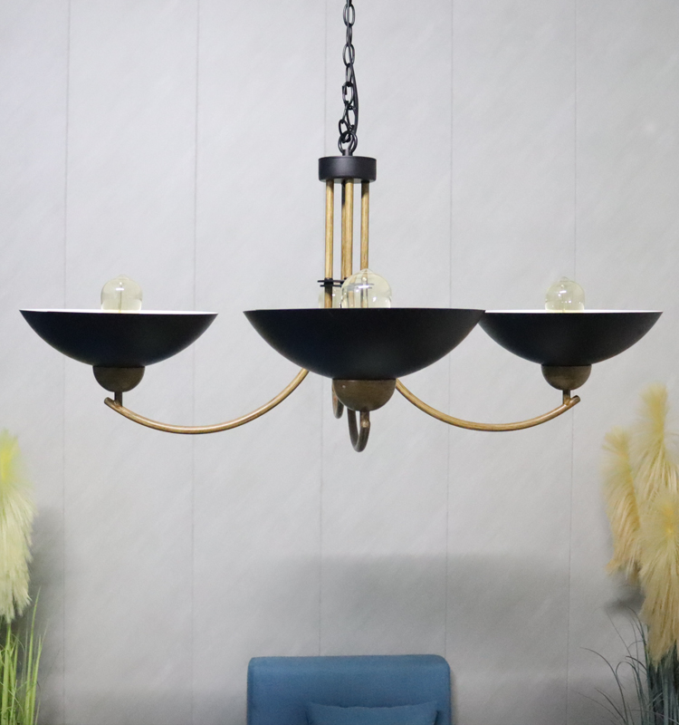 Elegant American Retro Chandelier Iron Lighting Fixtures for Bedrooms Middle Sizing