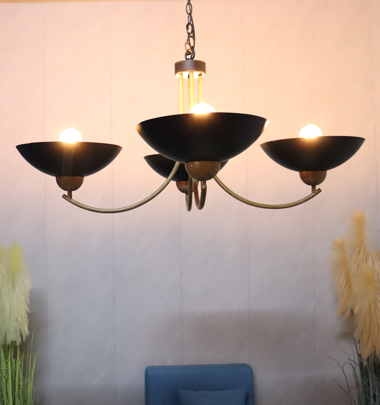 Elegant American Retro Chandelier Iron Lighting Fixtures for Bedrooms Middle Sizing