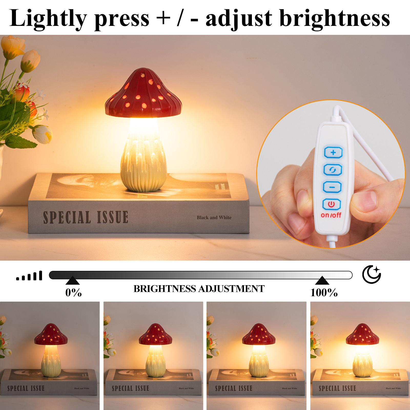 New Creative LED Table Lamp Mushroom Atmosphere Night Light Suitable for Bedroom Study Bedside