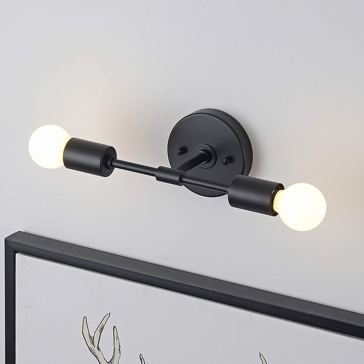 American Dual Head Wall Lamp LED Minimalist Hallway Iron Art Wall Light Bathroom Vanity Mirror Light