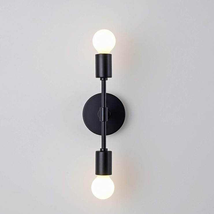 American Dual Head Wall Lamp LED Minimalist Hallway Iron Art Wall Light Bathroom Vanity Mirror Light