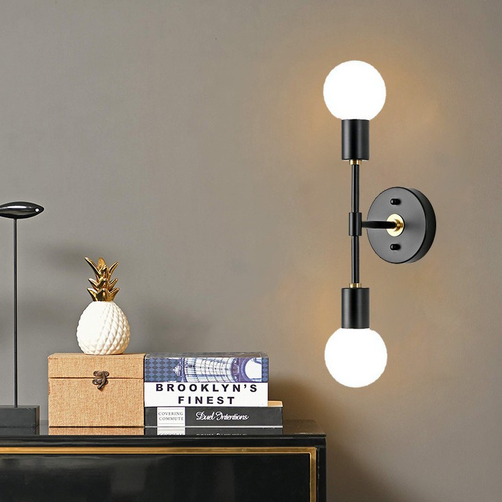 American Dual Head Wall Lamp LED Minimalist Hallway Iron Art Wall Light Bathroom Vanity Mirror Light