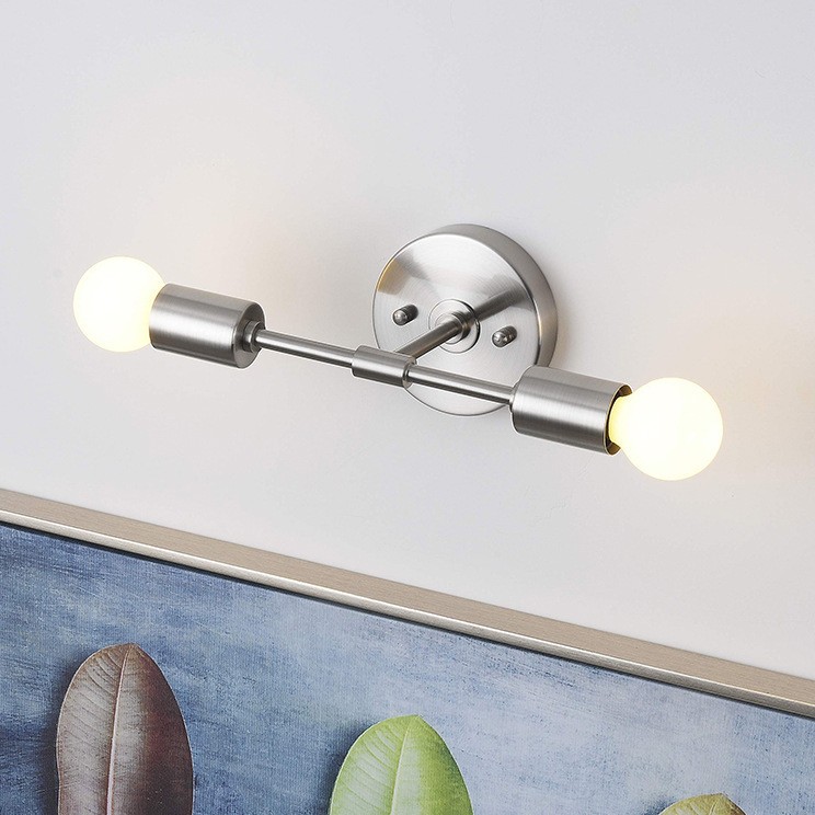 American Dual Head Wall Lamp LED Minimalist Hallway Iron Art Wall Light Bathroom Vanity Mirror Light