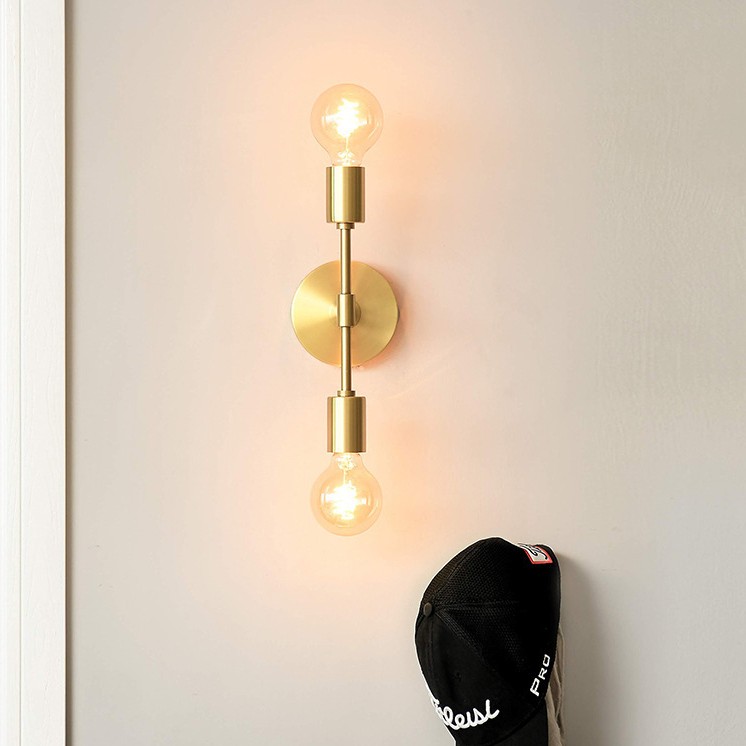 American Dual Head Wall Lamp LED Minimalist Hallway Iron Art Wall Light Bathroom Vanity Mirror Light