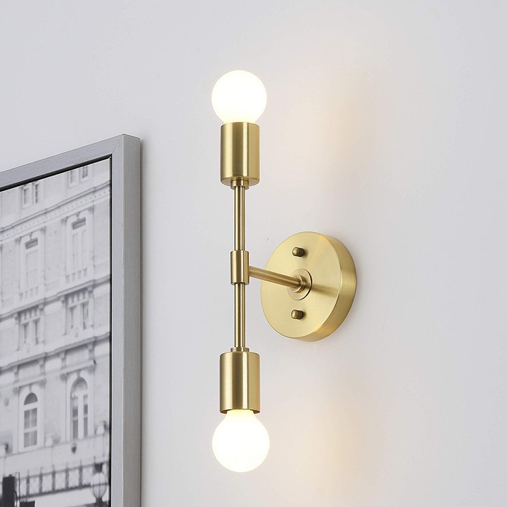 American Dual Head Wall Lamp LED Minimalist Hallway Iron Art Wall Light Bathroom Vanity Mirror Light