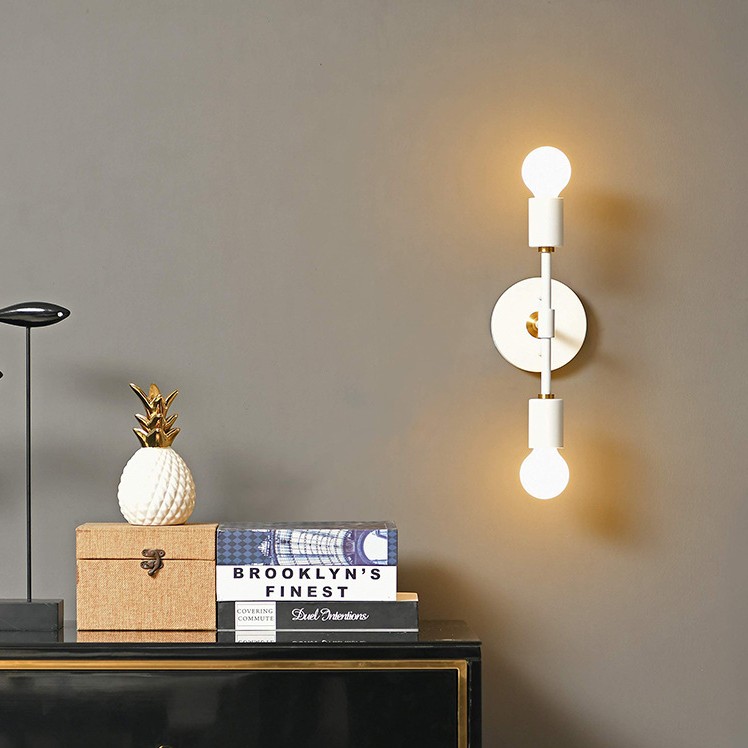 American Dual Head Wall Lamp LED Minimalist Hallway Iron Art Wall Light Bathroom Vanity Mirror Light