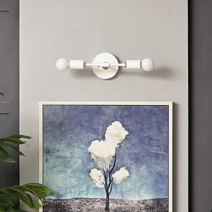 American Dual Head Wall Lamp LED Minimalist Hallway Iron Art Wall Light Bathroom Vanity Mirror Light