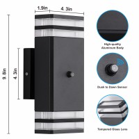 Outdoor Waterproof Motion Sensor Auto Dust to Dawn Induction 3 Lighting Modes Wall Lamp WL4540